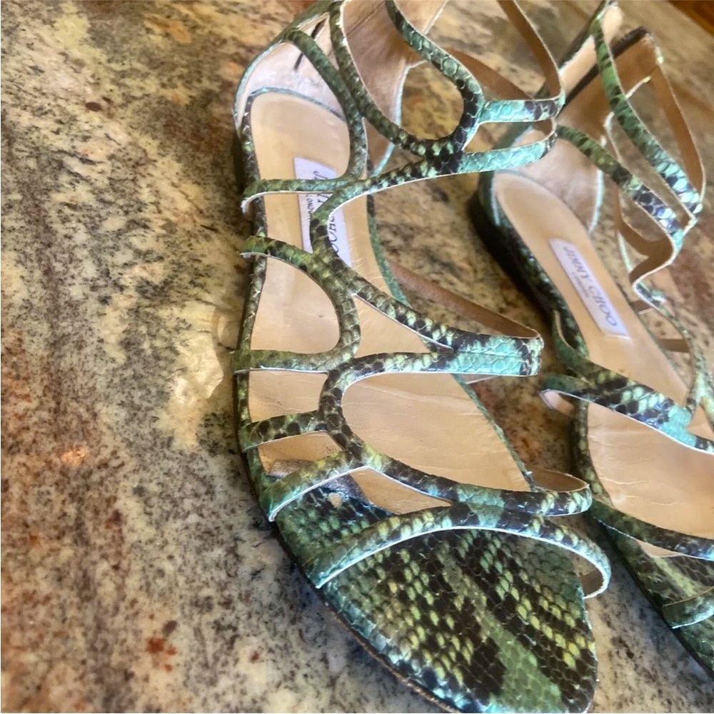 Jimmy Choo Python Strappy Sandals Size 39.5 9 9.5 - image 7